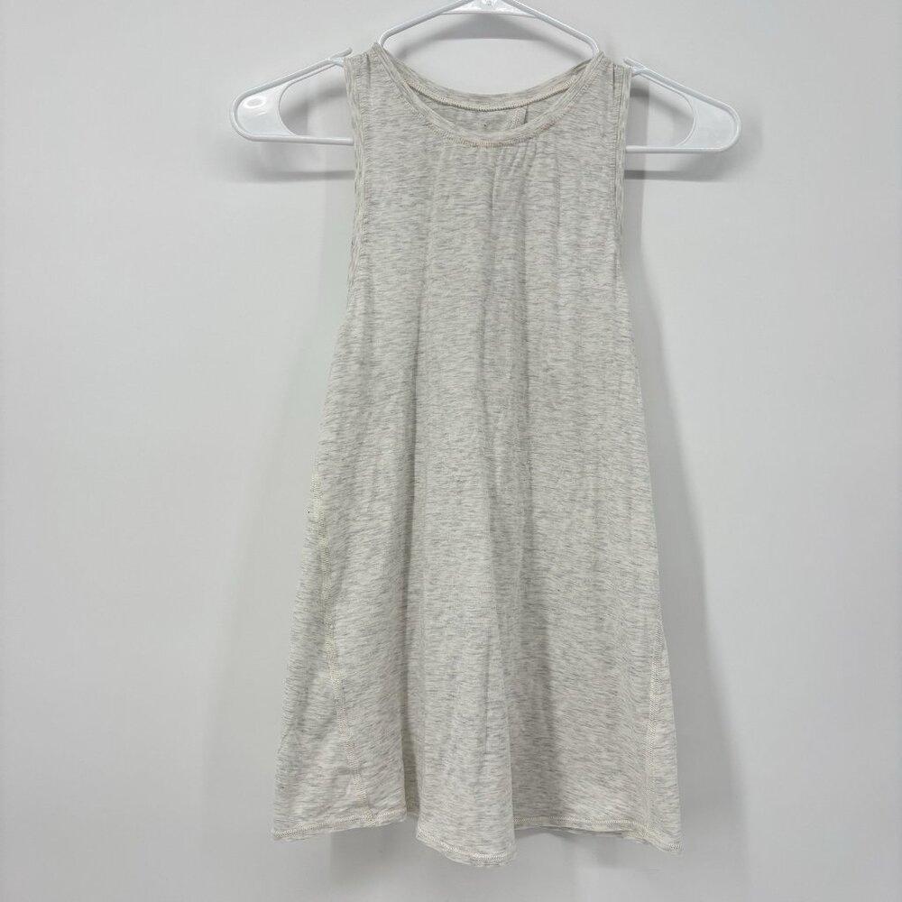 Lululemon Tie Tank Top Womens Size 4 Heather Gray *Read* Gym Athletic - Picture 1 of 7